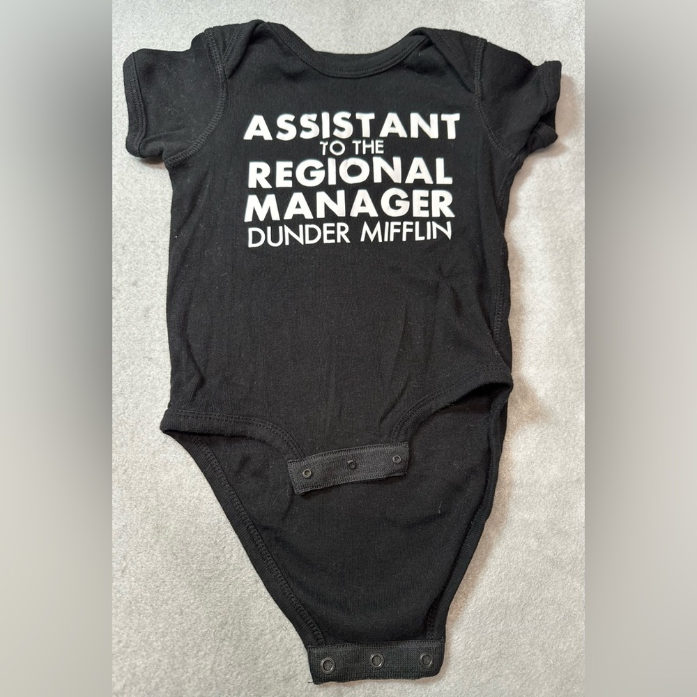 Black Dunder Mifflin The Office Baby Onesie in black